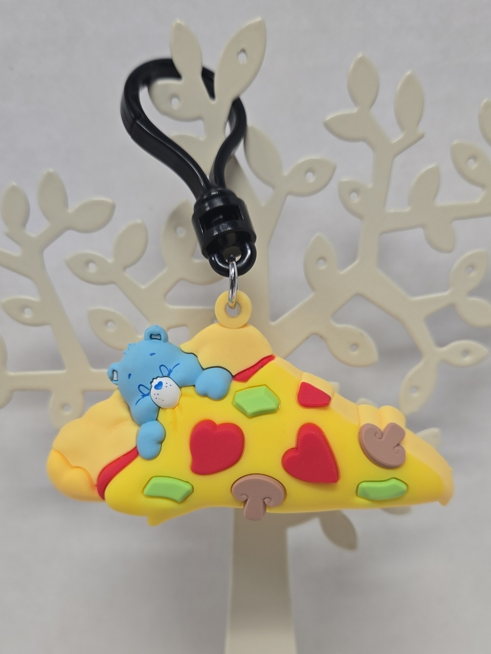 Care Bears Bedtime Bear On A Pizza Slice Keychain 3"x1.5" EUC